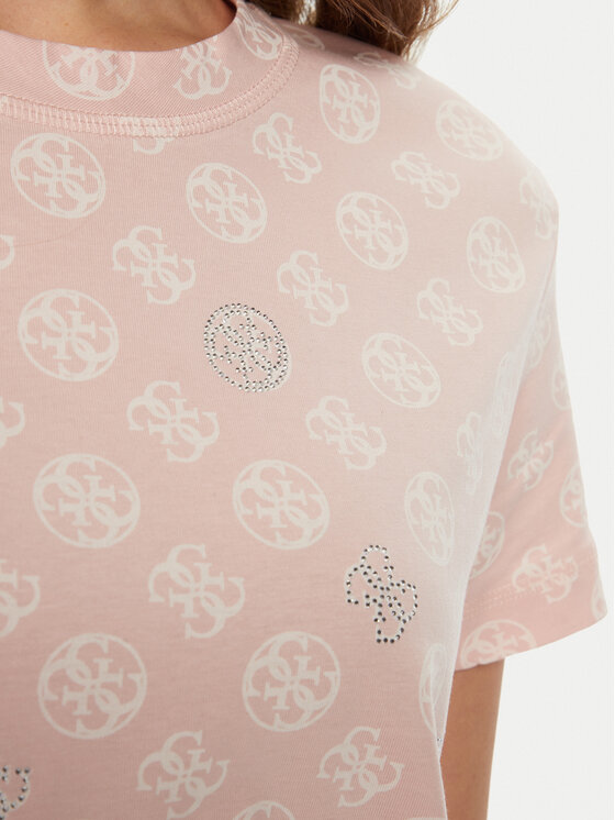 Guess Guess T-Shirt V4YI04 I3Z14 Różowy Regular Fit