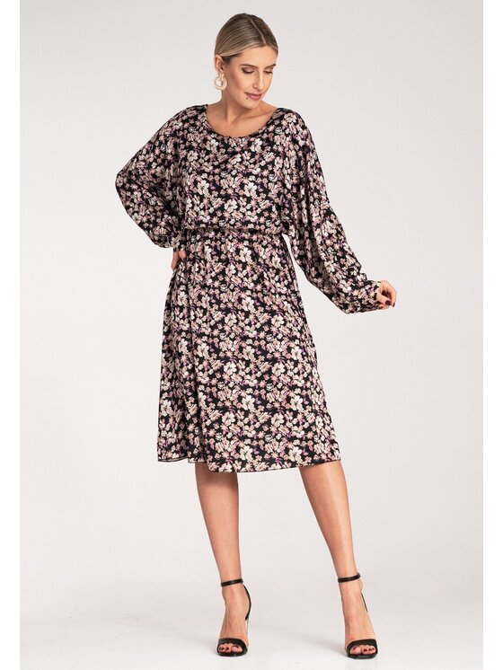 FIGL FIGL Každodenné šaty M1128 Čierna Casual Fit