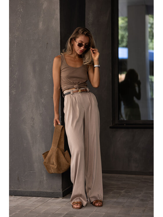 Hottie Hot Hottie Hot Παντελόνι υφασμάτινο PAY Μπεζ Oversize