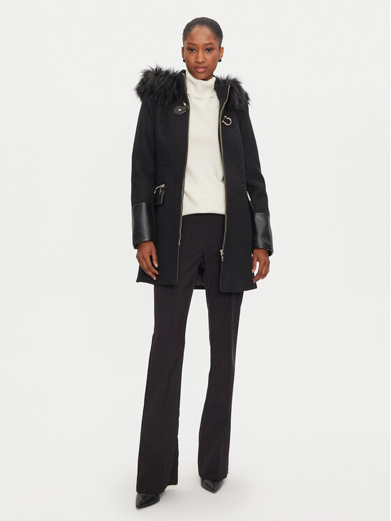 Morgan Morgan Wollmantel 222-GSIBIL Schwarz Regular Fit