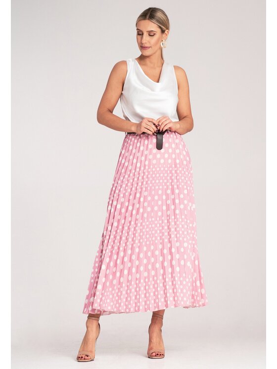 FIGL FIGL Gonna plissettata M1155 Rosa Flared Fit
