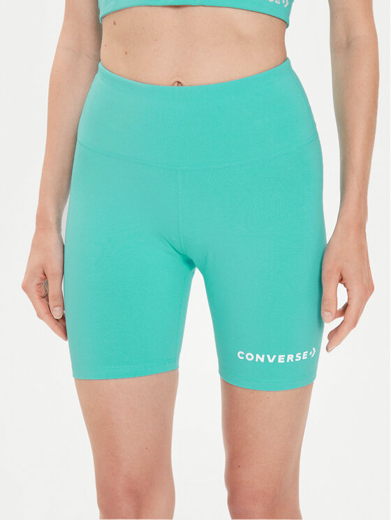 Converse Pantaloncini sportivi W Wordmark Bike Short 10024539 A12 Blu Skinny Fit Modivo