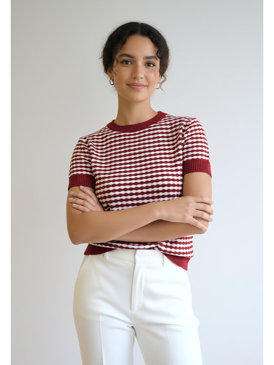 FIGL FIGL Sweter M1266 Czerwony Regular Fit