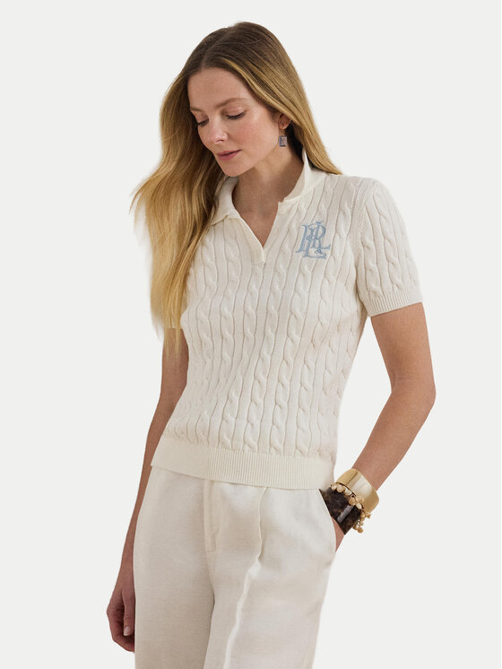 LAUREN RALPH LAUREN Sweater 200932224016 Fehér Slim Fit