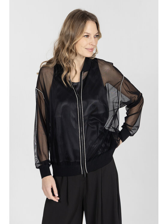 Deni Cler Milano Deni Cler Milano Kurtka bomber T-DC-9011-F2-20-90-1 Czarny Loose Fit