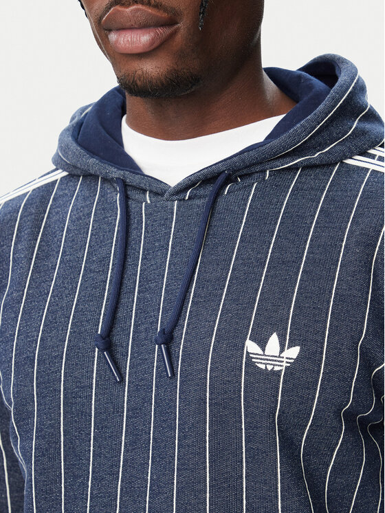 adidas adidas Džemperis ar kapuci Pinstripes Hoodie KR9704 Tumši zils Regular Fit