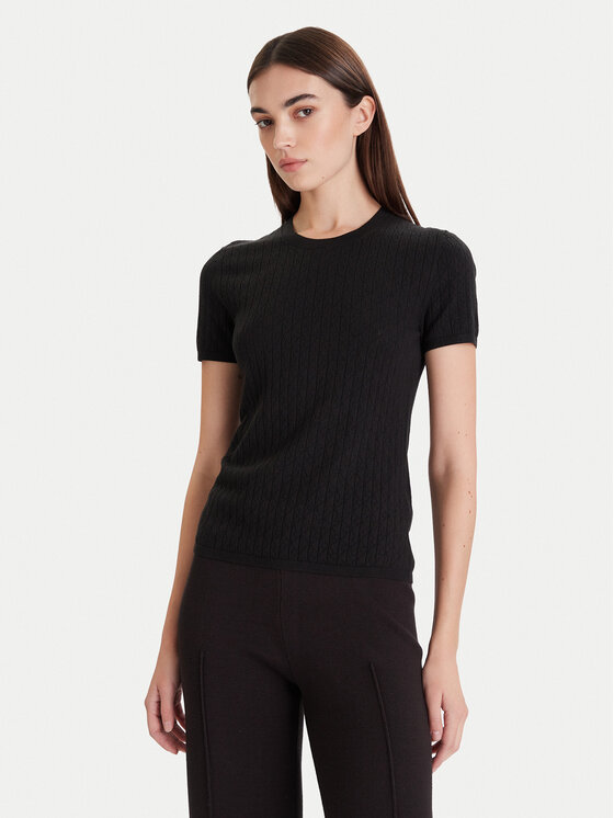 Calvin Klein Tricou LV044D308G Negru Slim Fit