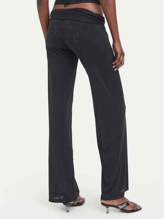 Juicy Couture Juicy Couture Штани з тканини JCWFE226332 Чорний Regular Fit