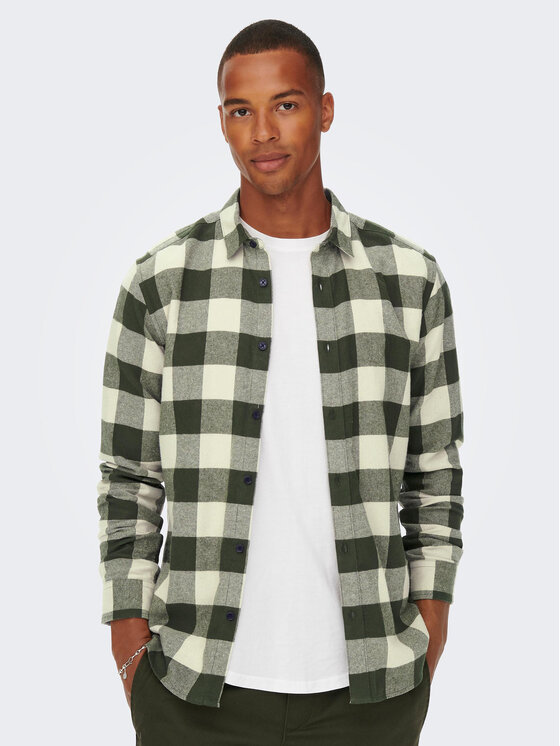 Only & Sons Only & Sons Camicia Gudmund 22007112 Verde Slim Fit