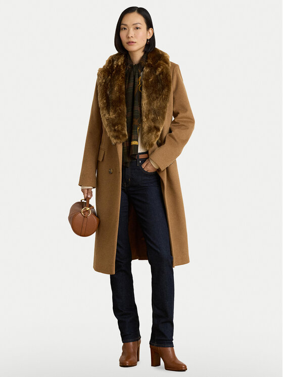 LAUREN RALPH LAUREN LAUREN RALPH LAUREN Вовняне пальто 297P23450001 Світло-коричневий Oversize