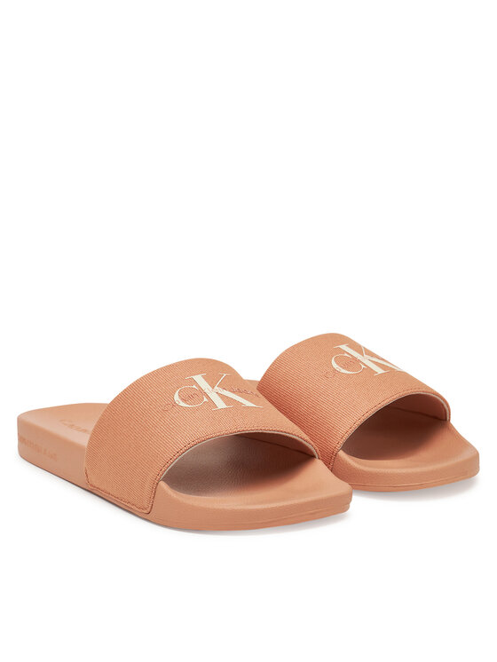 Calvin Klein Jeans Calvin Klein Jeans Klapki Slide Monogram Wn YW0YW01835 Koralowy