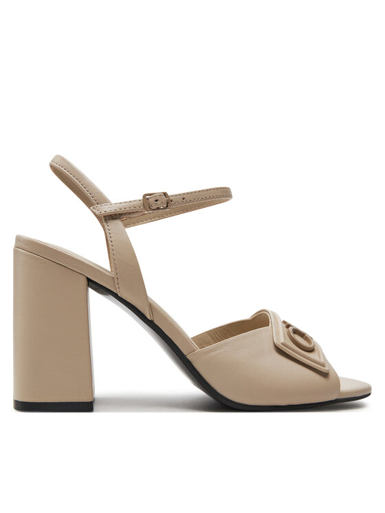 Calvin Klein Sandali Heel Sandal 85 Relock Lth HW0HW01937 Écru