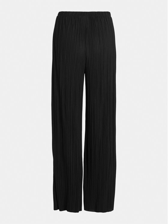 Vila Vila Kalhoty z materiálu Plisa 14089681 Černá Regular Fit