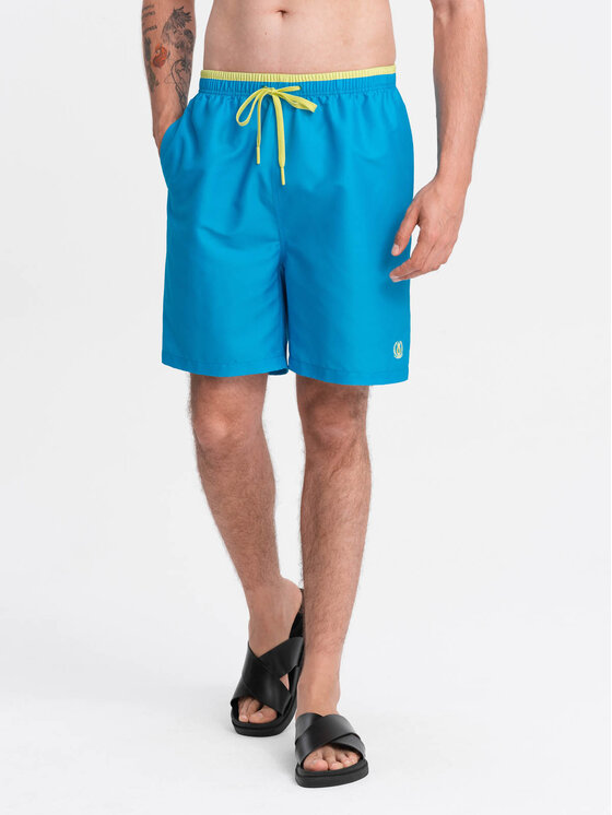 Ombre Ombre Plavecké šortky OM-SRBS-0141 Modrá Regular Fit