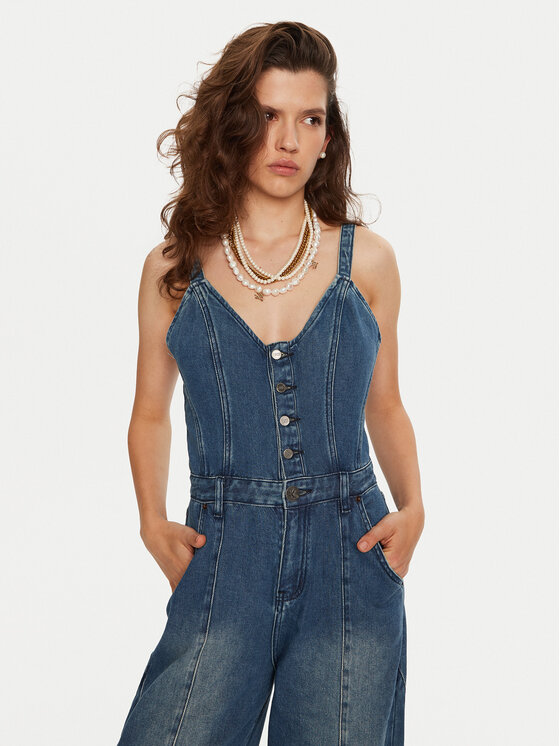 One Teaspoon One Teaspoon Kombinezon 26604 Niebieski Relaxed Fit