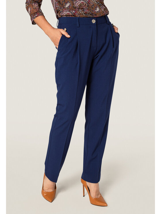 QUIOSQUE QUIOSQUE Dámské kalhoty 3TP007 Tmavomodrá Regular Fit