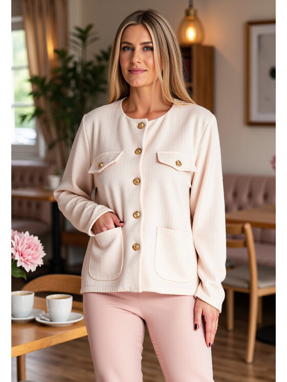 FIGL FIGL Marynarka M1150 Beżowy Regular Fit
