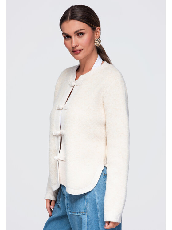 Ombre Ombre Sweter OW-SW-E0007 Beżowy Regular Fit