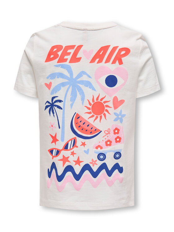 Kids ONLY Kids ONLY T-Shirt Happy Life 15340140 Bílá Regular Fit