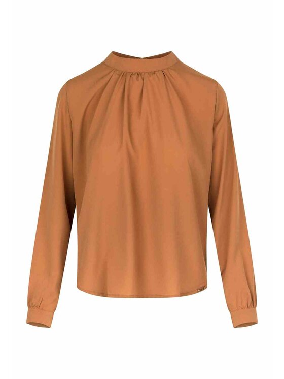 FIGL FIGL Blúzka M730 Hnedá Regular Fit