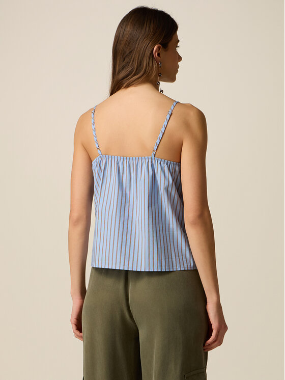 Oltre Oltre Blusa 2085J000865N0R4 Turchese Baggy Fit