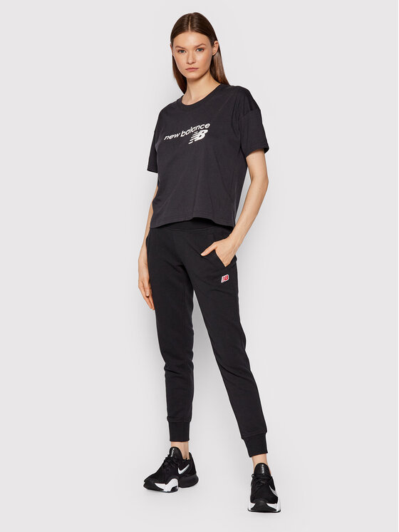 New Balance New Balance Marškinėliai WT03805 Juoda Relaxed Fit