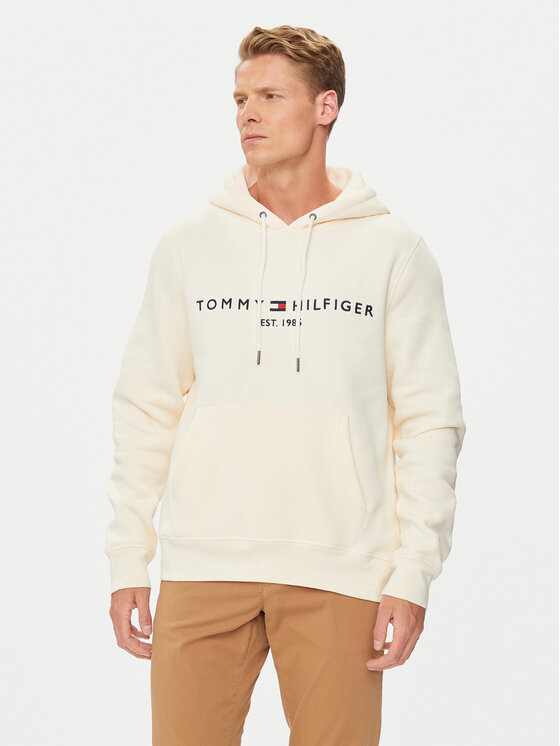 Tommy Hilfiger Džemperis ar kapuci Logo MW0MW11599 Bēšs Regular Fit