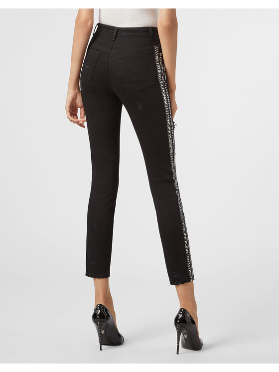 PHILIPP PLEIN PHILIPP PLEIN Jegginsy 30898 Czarny Jegging Fit