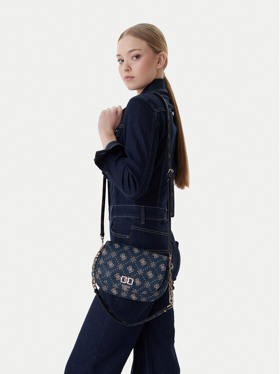 Guess Geantă Emelie Logo HWGP99 28200 Bleumarin
