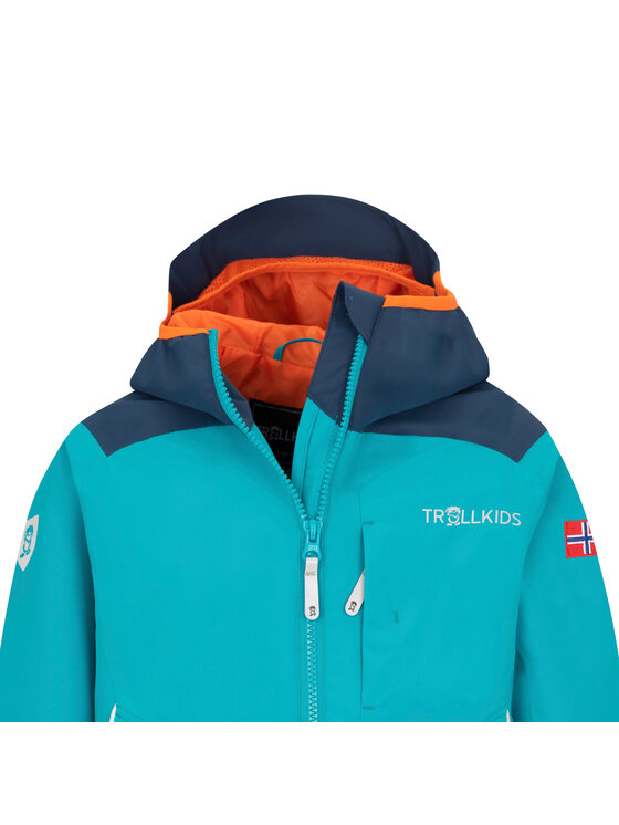 Trollkids Trollkids Kurtka przeciwdeszczowa 610-191 Turkusowy Regular Fit