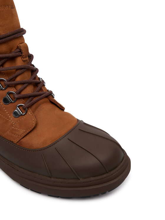 Tommy Hilfiger Tommy Hilfiger Kotníková obuv Outdoor Rubber Lth Boot Wpm FM0FM05957 Hnědá