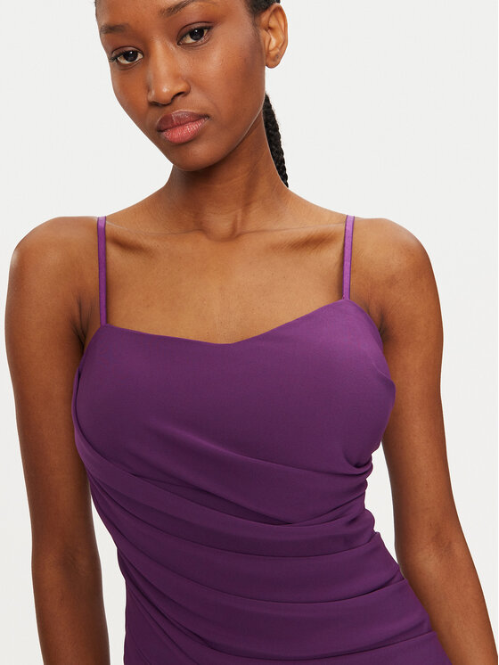 Rinascimento Rinascimento Sukienka koktajlowa 1000770039414 Fioletowy Slim Fit