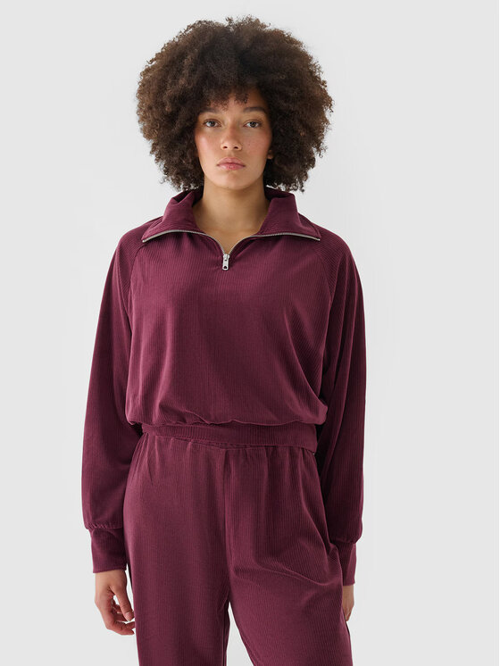 4F 4F Bluza 4FRAW24TSWSF2054-60S Czerwony Oversize