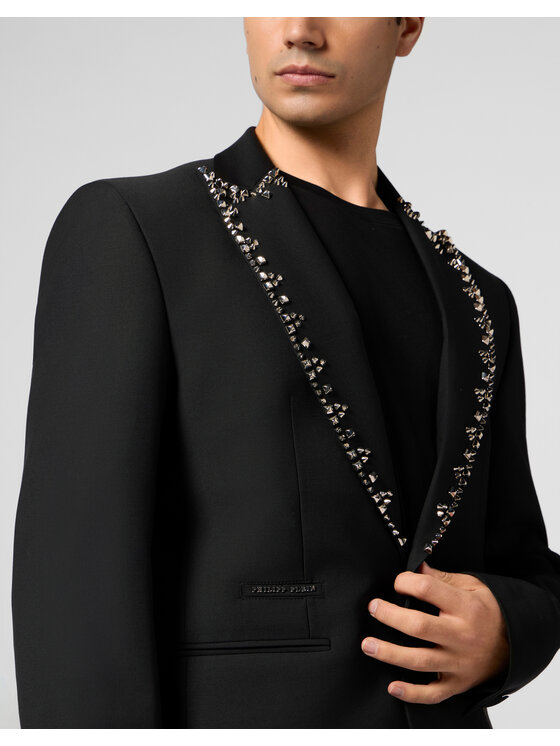 PHILIPP PLEIN PHILIPP PLEIN Marynarka 29065 Czarny Fitted Fit