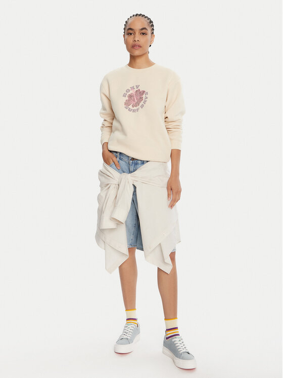 Roxy Roxy Μπλούζα Vl Surf Stoked Hoodie Brushed ERJFT05028 Μπεζ Regular Fit