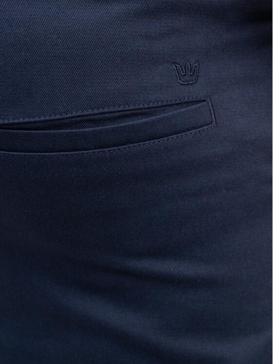 Jigga Wear Jigga Wear Spodnie materiałowe Chino Granatowe crown modne XL Niebieski Regular Fit