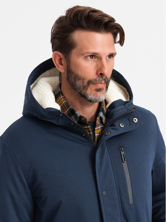 Ombre Ombre Parka 1OM-JALJ-018 Granatowy Regular Fit