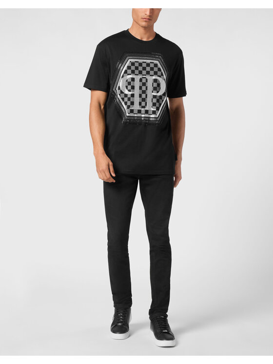 PHILIPP PLEIN PHILIPP PLEIN Tričko 22601 Čierna Regular Fit