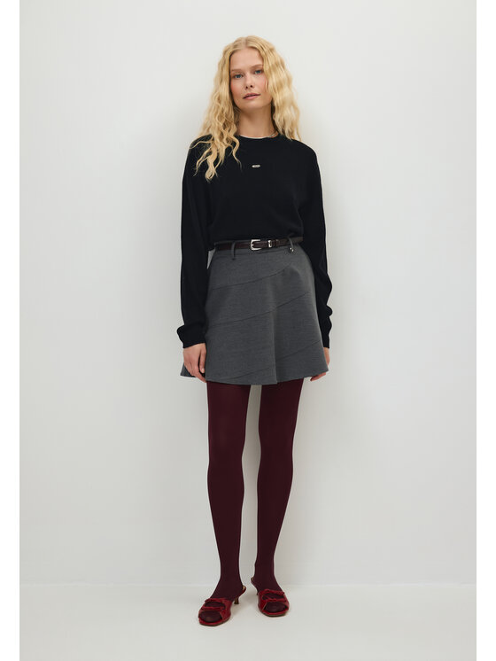 BIZUU BIZUU Spódnica mini SELINA MINI SKIRT Szary Standard Fit