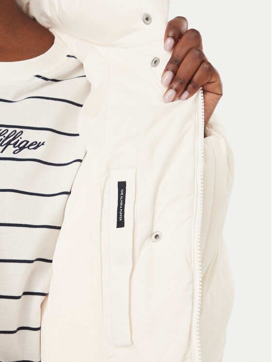 Tommy Jeans Tommy Jeans Vatovaná bunda Alaska DW0DW18609 Bílá Cropped Fit