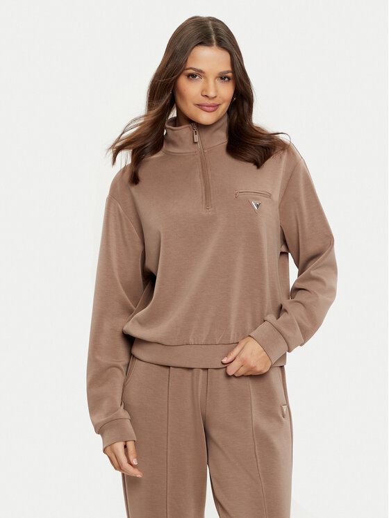 Guess Guess Bluză V5RQ10 KCAY2 Maro Regular Fit