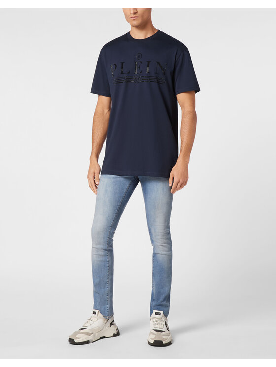 PHILIPP PLEIN PHILIPP PLEIN T-Shirt 14923 Błękitny Regular Fit