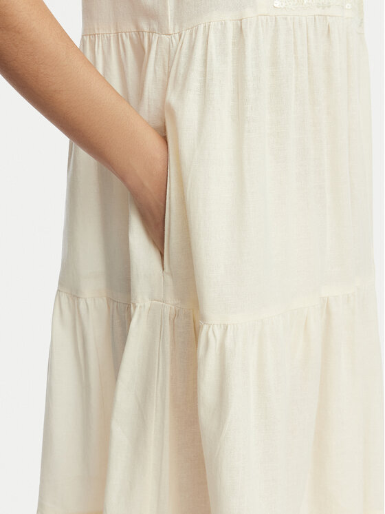 LOLA CASADEMUNT LOLA CASADEMUNT Poletna obleka LS2616006 Kremna Relaxed Fit