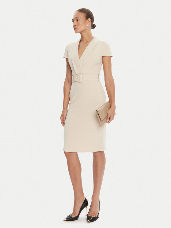 Rinascimento Rinascimento Coctailkleid CFC0125582003 Beige Slim Fit