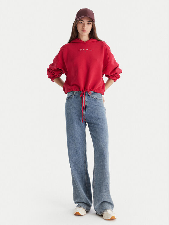 Tommy Jeans Tommy Jeans Bluza Bling Linear DW0DW21607 Czerwony Regular Fit