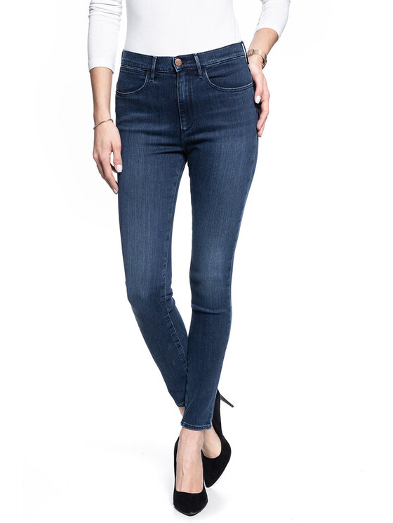 Wrangler Wrangler Jeansy HIGH SKINNY Niebieski Skinny Fit