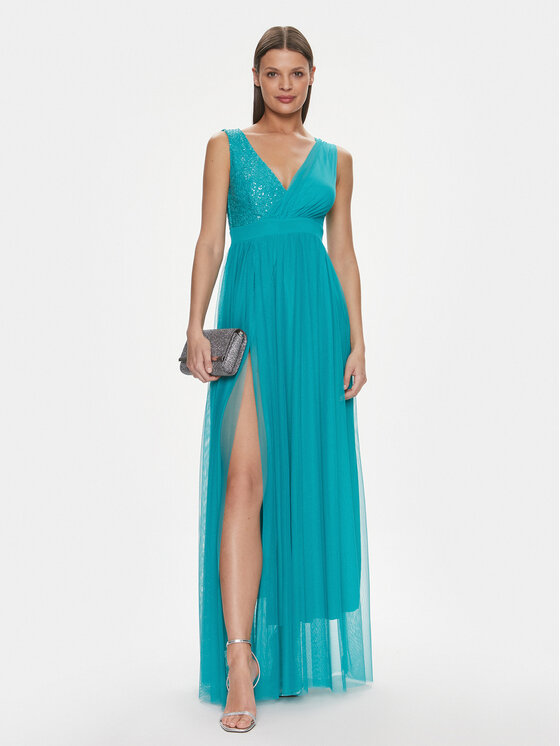 Rinascimento Rinascimento Večerní šaty CFC0117528003 Tyrkysová Regular Fit