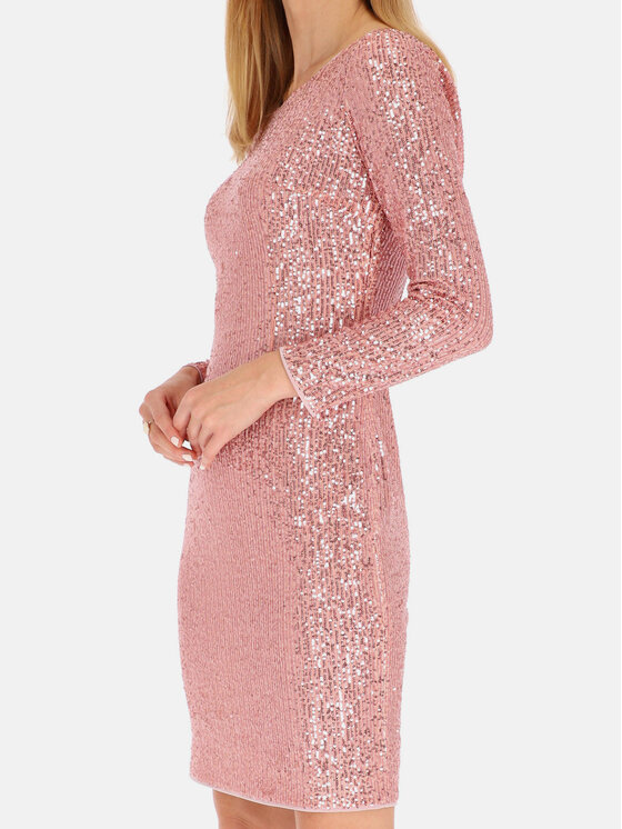 L’AF L’AF Sukienka koktajlowa Safira Różowy Slim Fit