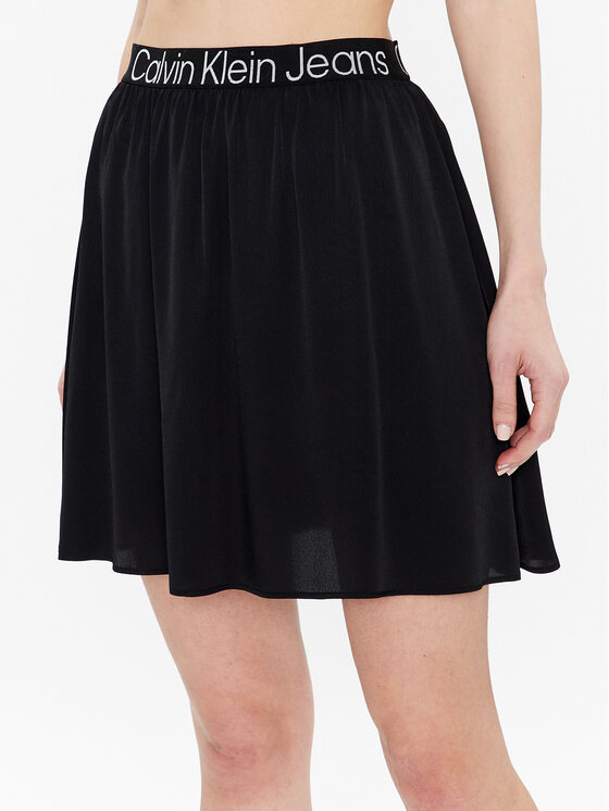 Calvin Klein Jeans Fustă trapez J20J221512 Negru Regular Fit