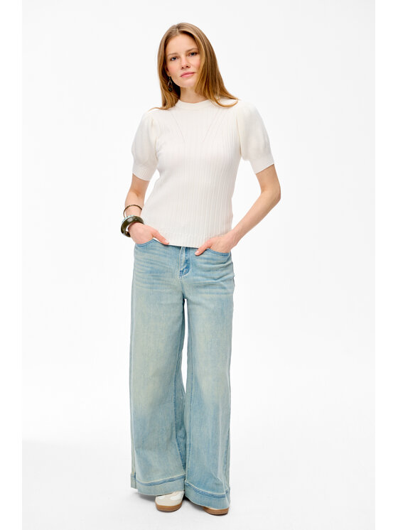 blue shadow blue shadow Sweter Talu Biały Regular Fit